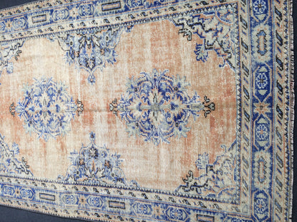 12 x 4.7 Oushak Runner Rug Turkish Runner Rug Vintage Runner Rug Hallway Runner Rug Kitchen Runner Rug Wool Runner Rug Wool navy dyes