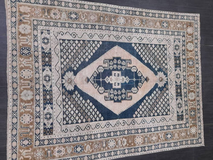 Wool Oushak Rug Vintage Rug Muted Vintage 5 x 6.8 Rug Wool Oriental Rug Hand Made Rug Vintage Turkish Rug 5x7 Muted Persian Wool Rug