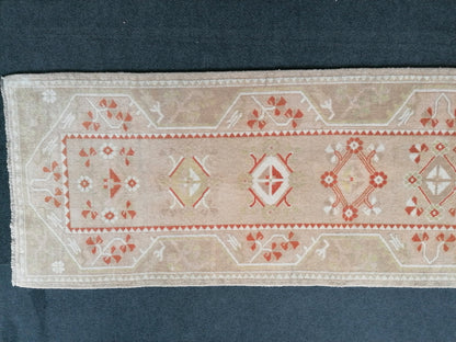 Runner rug, 10'x2'6, soft turkish runner rug, mudet vintage runner rug ,hallway runner rug, kitchen runner rug turkish oushak runner rug