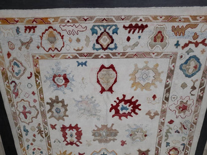 9x12 OUSHAK RUG Authentic TURKISH Oushak Rug Vintage Oushak Rug Wool Oriental Rug Hand Made Rug Hand Knotted Rug Made In Turkey Natural Dyes