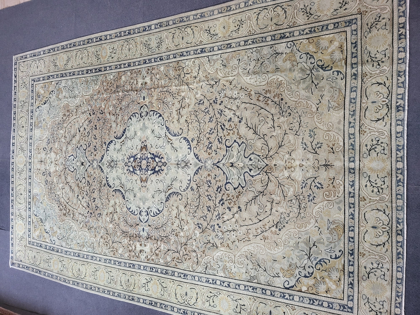 Persian RUG Oriental 6.2 x 9.7 Rug Large Area Rug, VINTAGE Rug, Turkish Low Wool Pile Rug,Hand Knotted Rug Antique Rug Muted Anatolian Rug