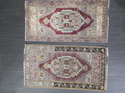 Coordinating Small Rug Turkish Rug Mini Twin Small Area Rug 1.6 x 3 Turkish Oushak Rug Persian Hand Made Rug Matching Oriental Vintage Rug