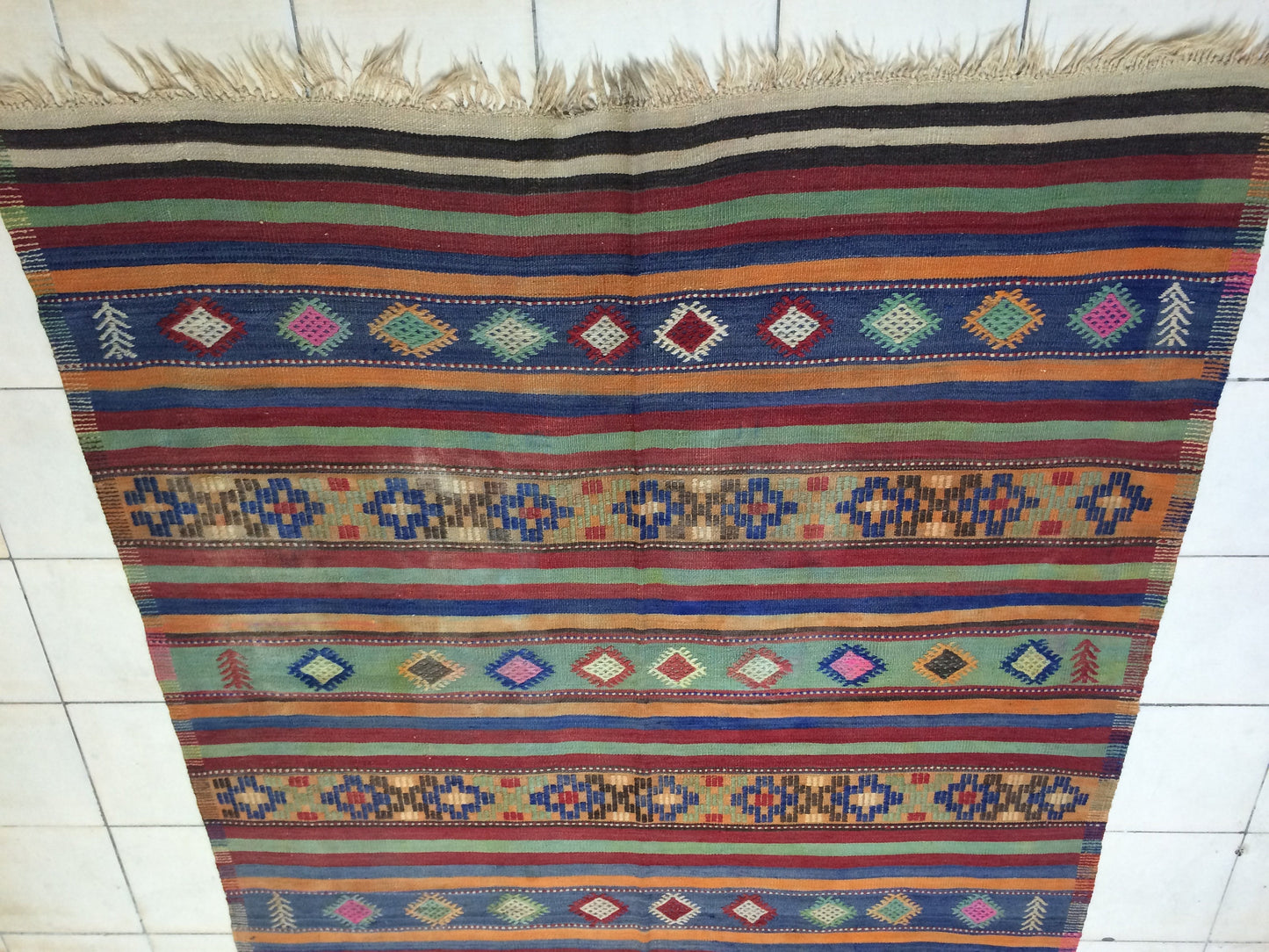 6 x 11 Flat Weave OUSHAK RUG TURKISH Oushak Rug Flatweave Oushak Runner Rug Vintage Runner Rug Wool Oushak Rug Hand Made Rugs Vintage Rug