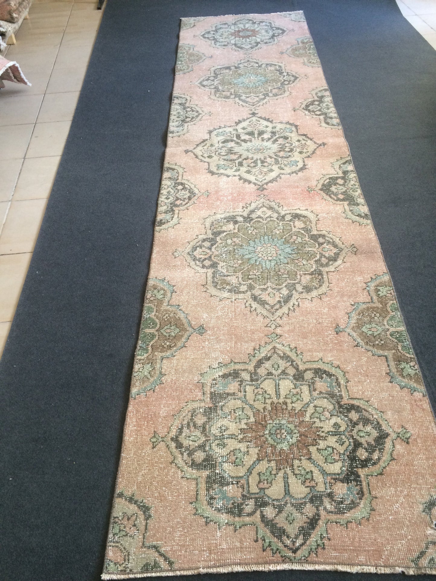 11.3 X 2.7 Oushak Runner Rug  Vintage Runner Rug Turkish Runner Rug Hallway Runner Rug Kitchen Runner Rug Wool Runner Rug Wool Oushak Rug