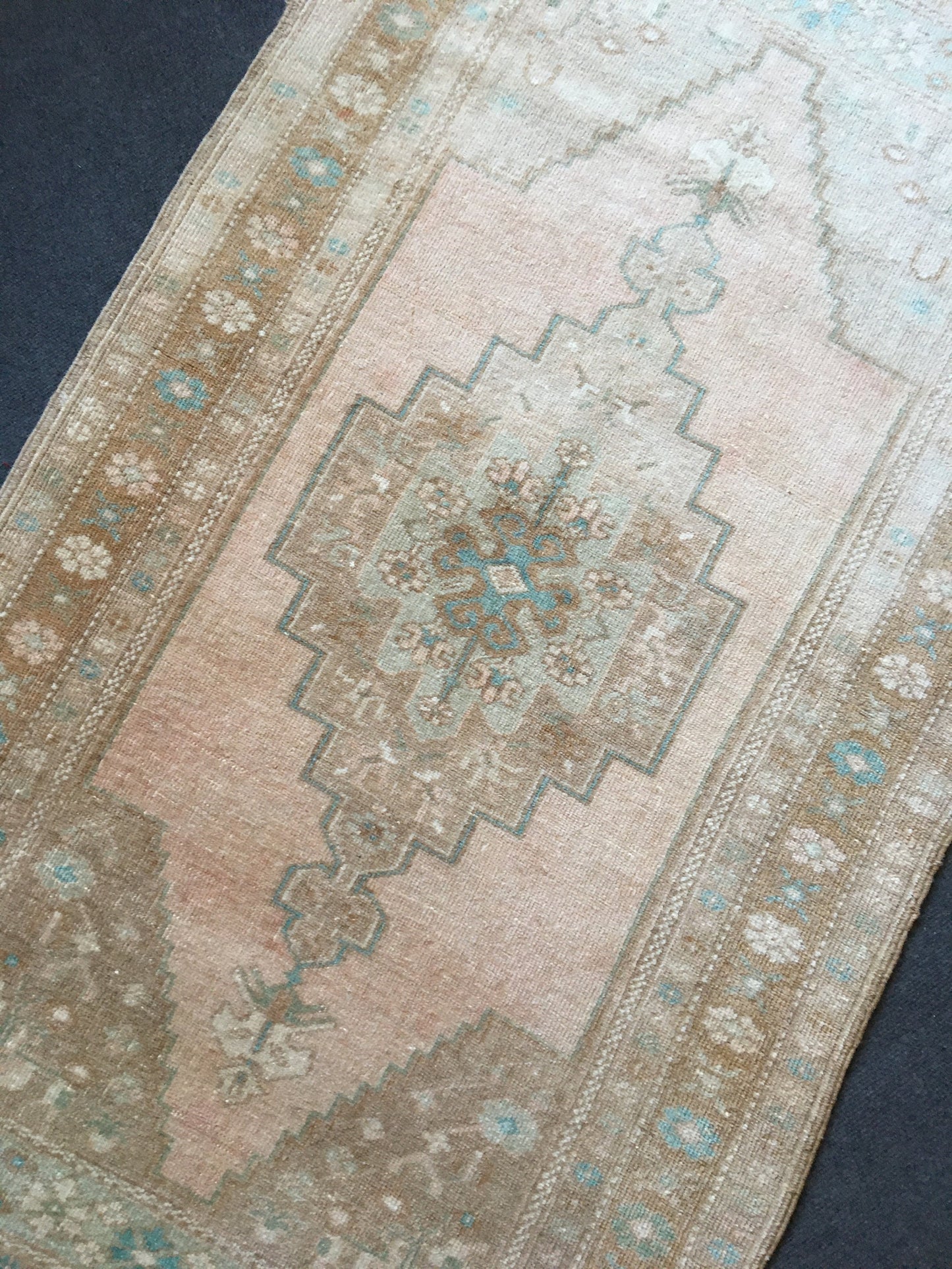 3x5 feet handmade muted turkish wool rug, vintage oushak bedroom rug, kitchen floor large rug, living room middle area rug,bohem natural rug