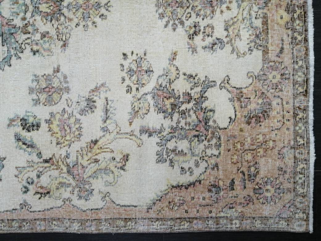 Vintage Rug, Muted 4.8 x 8.5 Rug, Living Room Rug,Oushak Rug,Hand Knotted Rug Cute Rug,Turkish Rug Vintage Fun rug