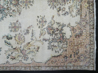 Vintage Rug, Muted 4.8 x 8.5 Rug, Living Room Rug,Oushak Rug,Hand Knotted Rug Cute Rug,Turkish Rug Vintage Fun rug