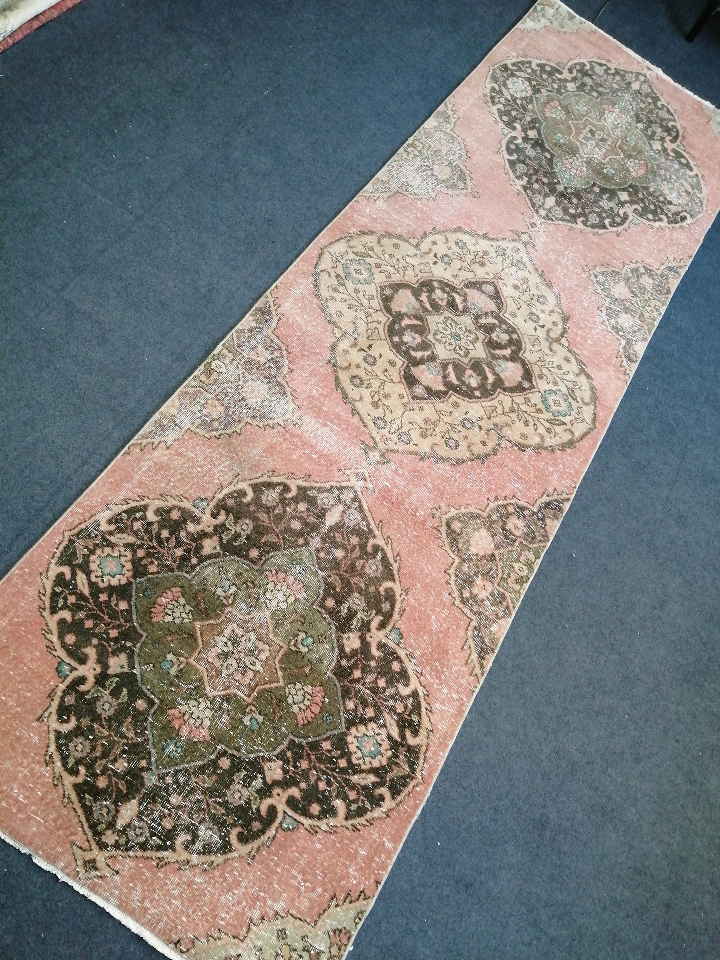 11 x 3.4  OUSHAK RUG TURKISH Oushak Rug Vintage Muted Oushak Runner Rug Faded Vintage  Rug Wool Oushak Rug Hand Made Rugs  Turkish Rug