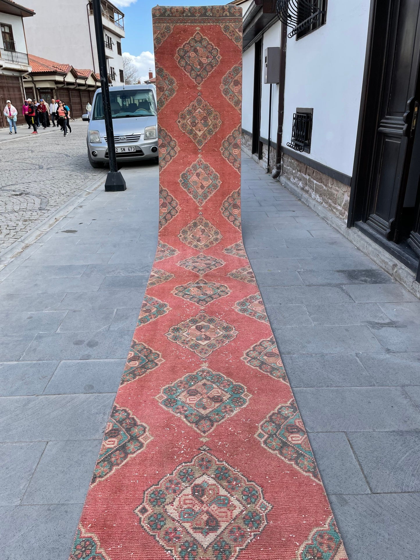 Extra Long Turkish Runner Very Long Oushak Runner Rug 2.7 x 20.8 Vintage Stair Runner Rug XL Oriental Runner Rug Staircase Runner rug