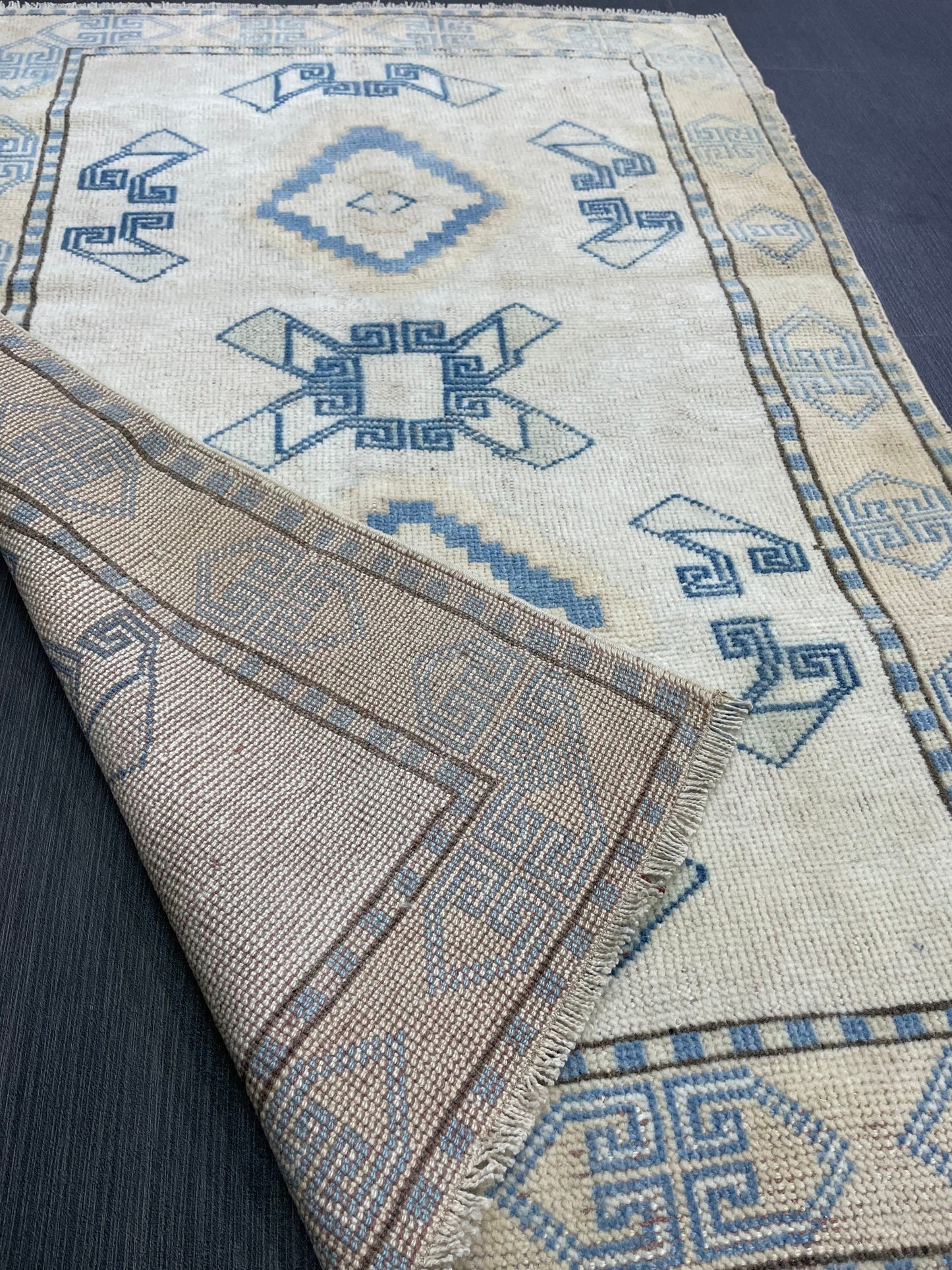 Oriental Wool RUG TURKISH Rug 3 x 4.4 ft Vintage Oushak Rug Vintage Persian Rug Wool Oushak Rug Handmade Vintage Turkish Rug