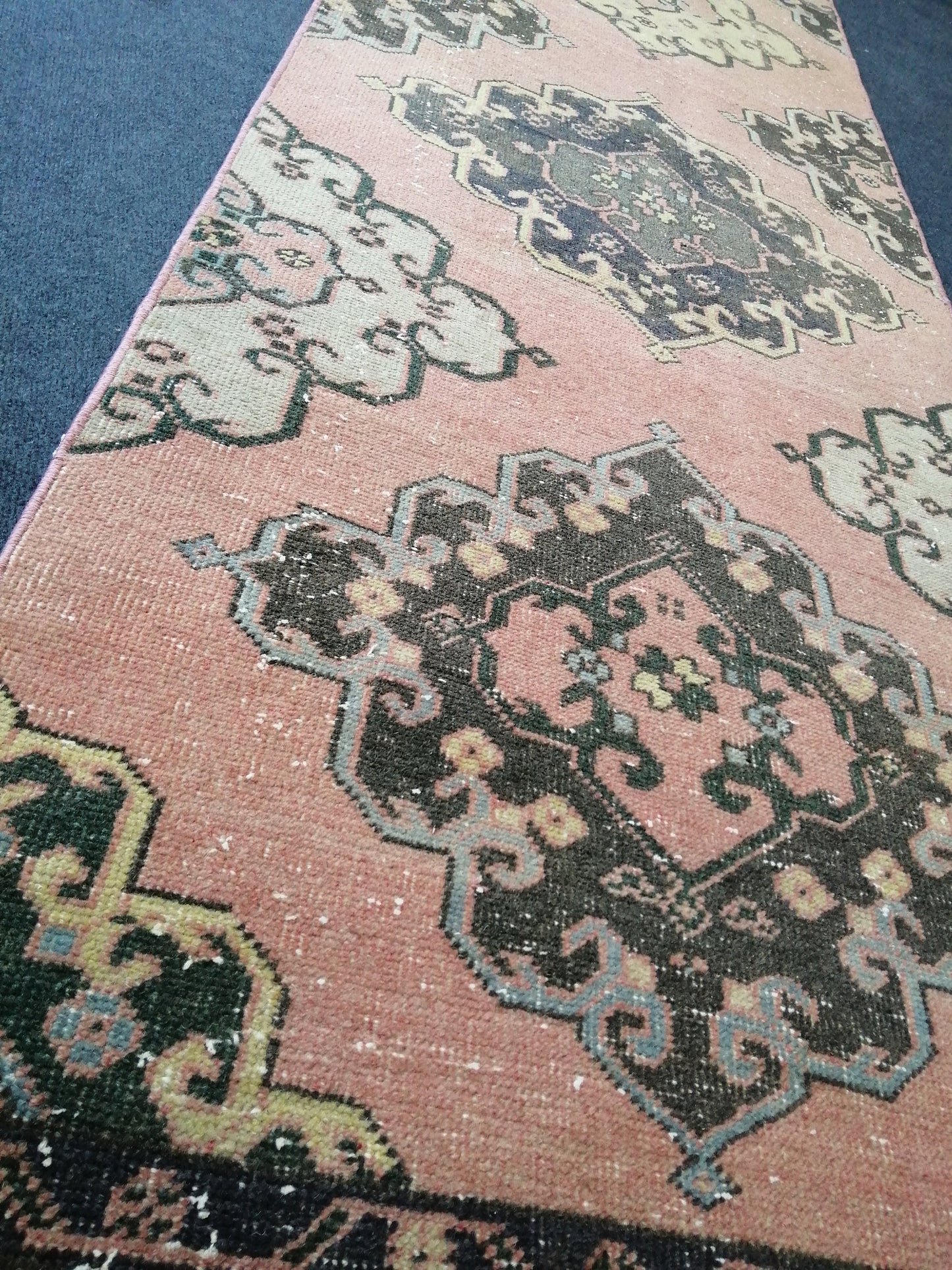 12.5 x 2.7 ft Oushak Runner Rug Turkish Runner Rug Vintage Runner Rug Hallway Runner Rug Kitchen Runner Rug Wool Runner Rug Wool Oushak Rug