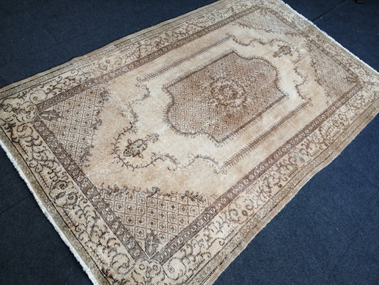 OUSHAK RUG Neutral Rugs TURKISH Oushak Rug Vintage Neutral Persian Rug Vintage Neutral Rug Wool Oushak Rug Hand Made Rug Vintage Turkish Rug