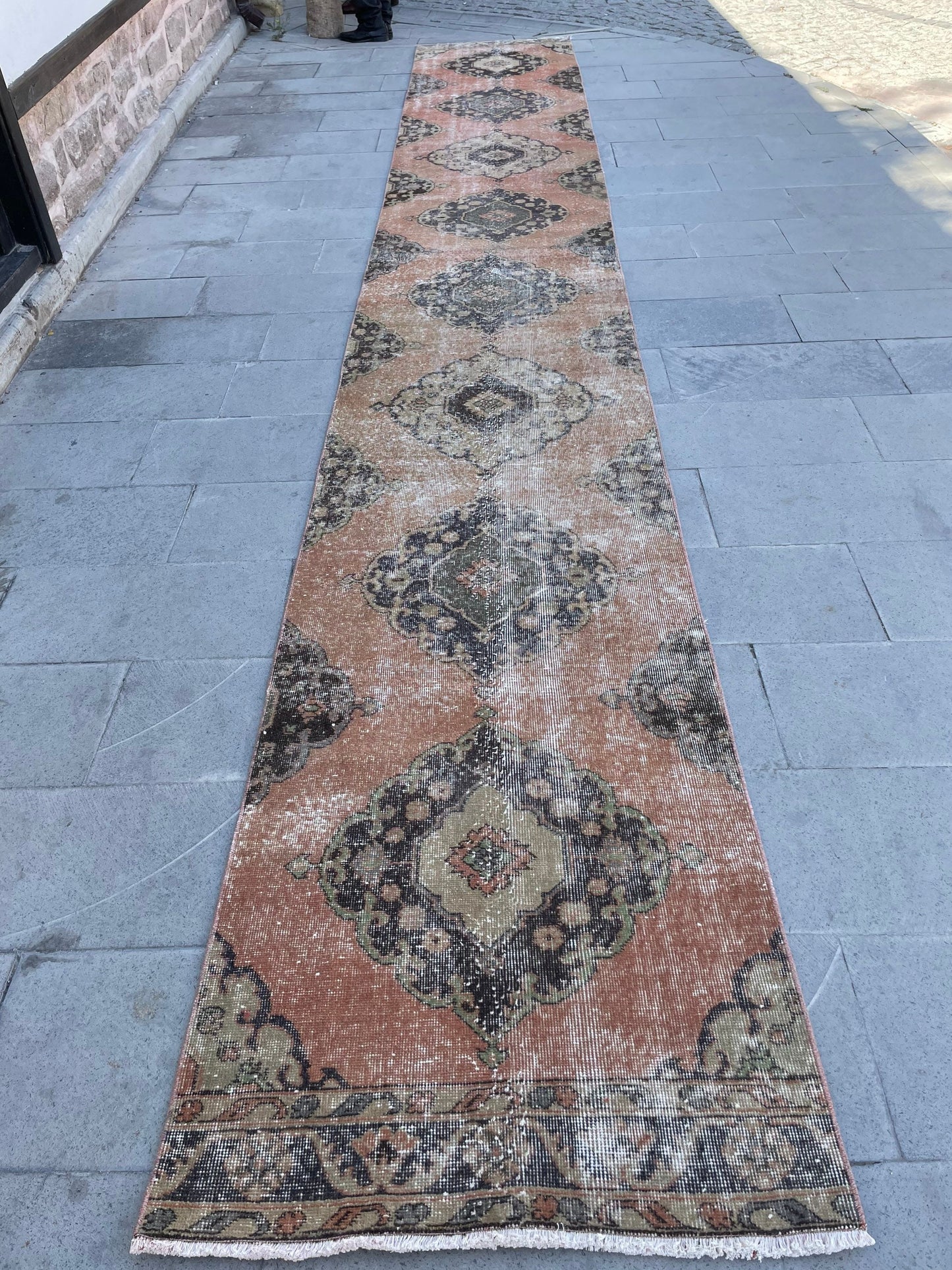 Distressed Vintage Runner Extra Long Turkish Runner 2.7 x 19.3 Stair Runner Rug Vintage Runner XL Oriental Runner Staircase Handmade Runner
