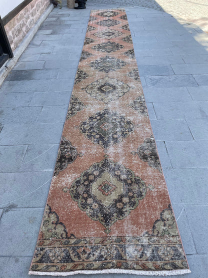 Distressed Vintage Runner Extra Long Turkish Runner 2.7 x 19.3 Stair Runner Rug Vintage Runner XL Oriental Runner Staircase Handmade Runner