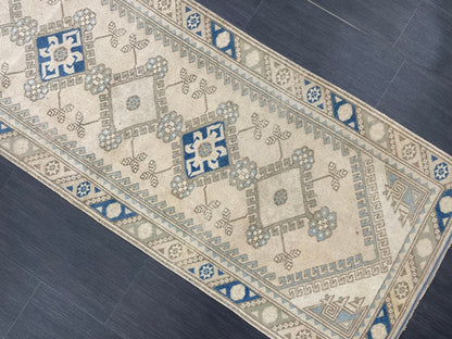 Muted Vintage Runner Rug Hallway 2.5 x 9.3 Runner Rug Kitchen Rug Runner Wool Runner Rug Oushak Runner Rug Turkish Runner Medium Wool Pile