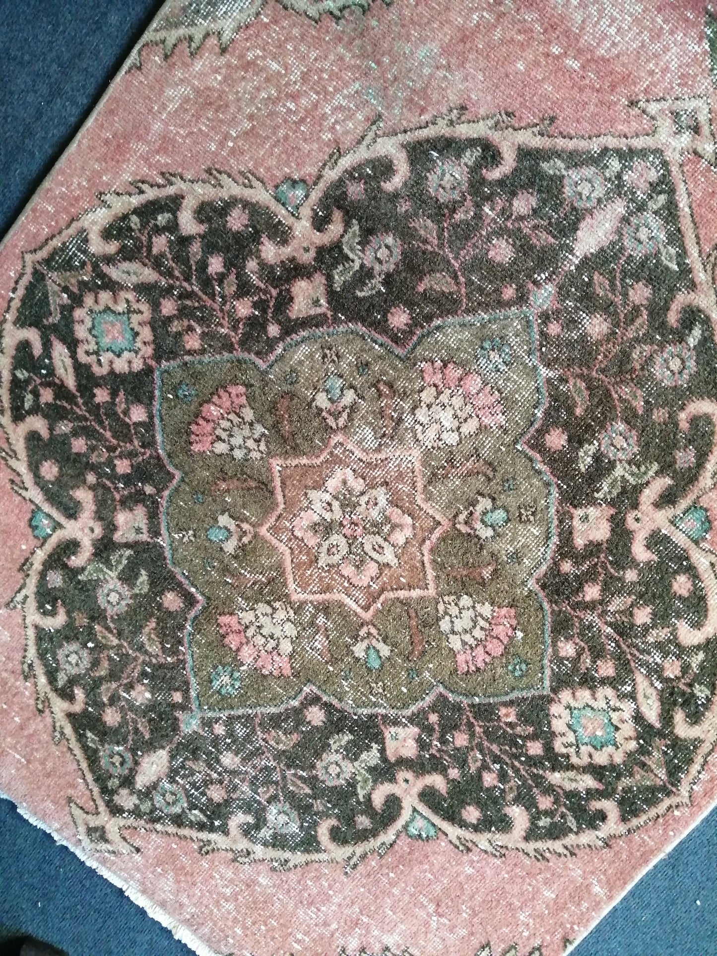 11 x 3.4  OUSHAK RUG TURKISH Oushak Rug Vintage Muted Oushak Runner Rug Faded Vintage  Rug Wool Oushak Rug Hand Made Rugs  Turkish Rug