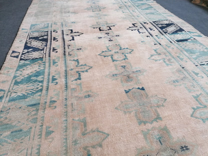 Muted oushak rug 5x8'10large turkish rug,vintage wool rug, hand made rug, living room rug