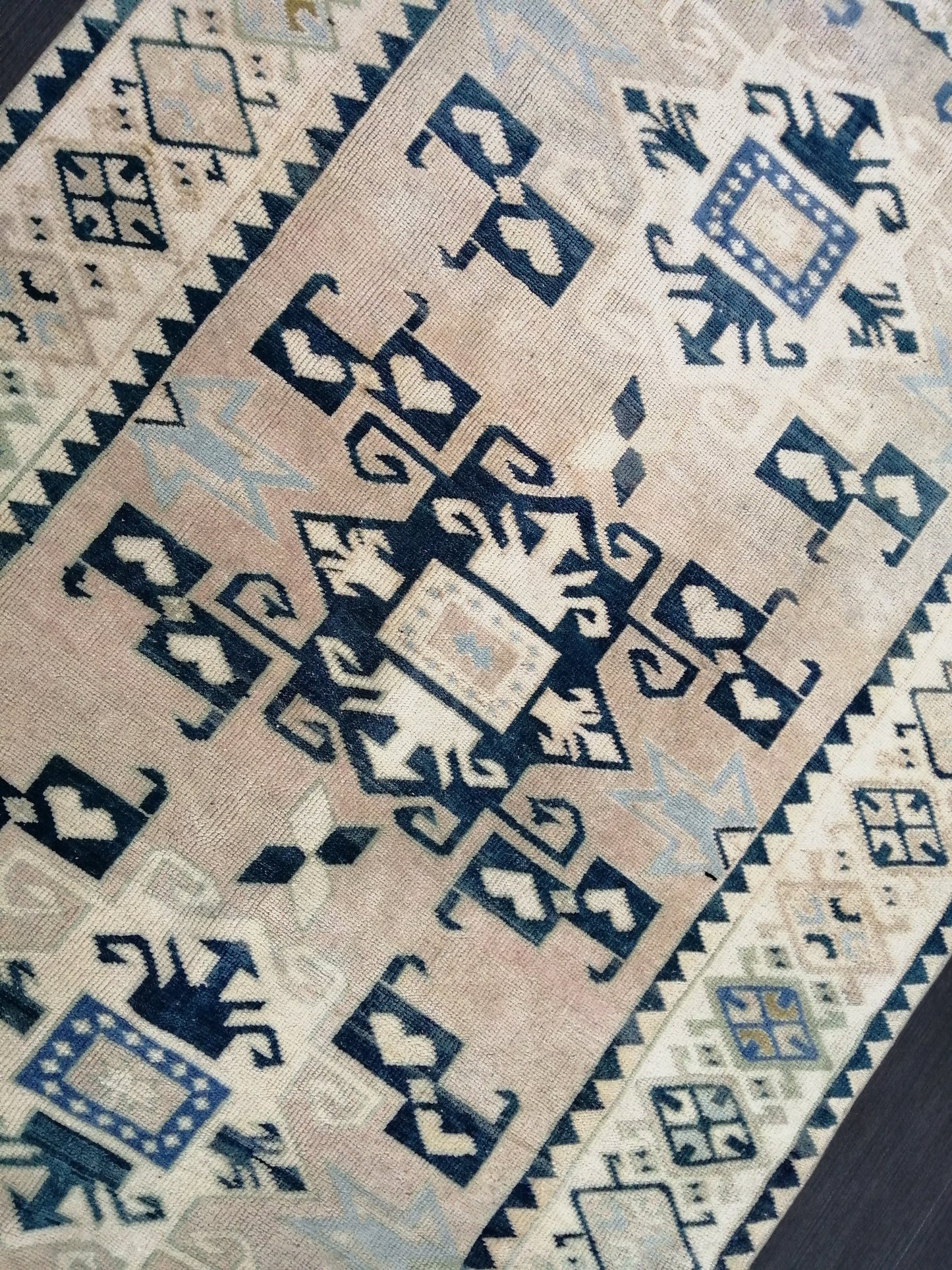 6.8 x 4.4 OUSHAK RUG TURKISH Oushak Rug Vintage Oushak Runner Rug Vintage Runner Rug Wool Oushak Rug Hand Made Rugs Vintage Turkish Rug