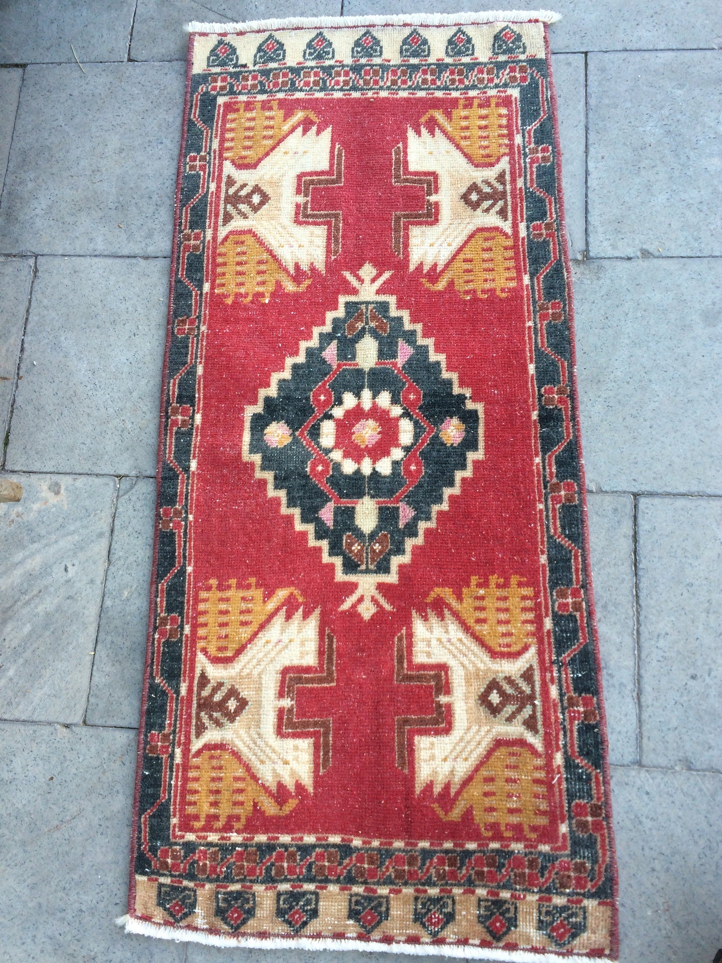 Mini Rug SMALL AREA TURKISH Rug , bohemian rug, hand made rug,oushak rug Vintage Rug