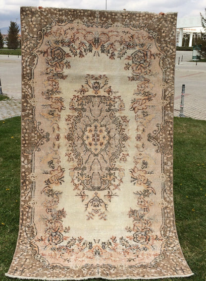 Vintage RUG, Turkish VINTAGE Rug, Oushak  Rug, Bohemian Rug, Living Room Rug, Oushak Rug,Hand Knotted Rug, Muted Rug,  Vintage Flooring,Rugs