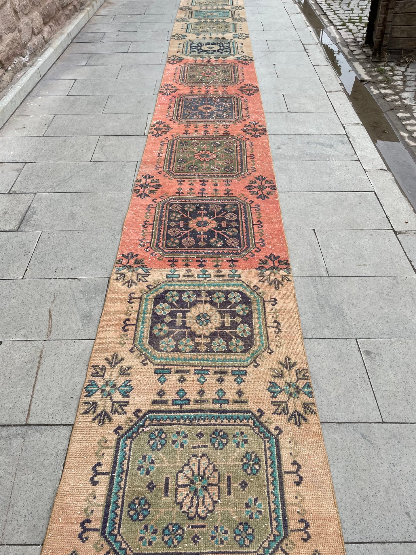 Vintage Staircase Runner Rug 2.3 x 27 ft Extra Long TURKISH Runner Rug Vintage Runner Rug Distressed Runner Rug  Runner Hand Knotted Runner