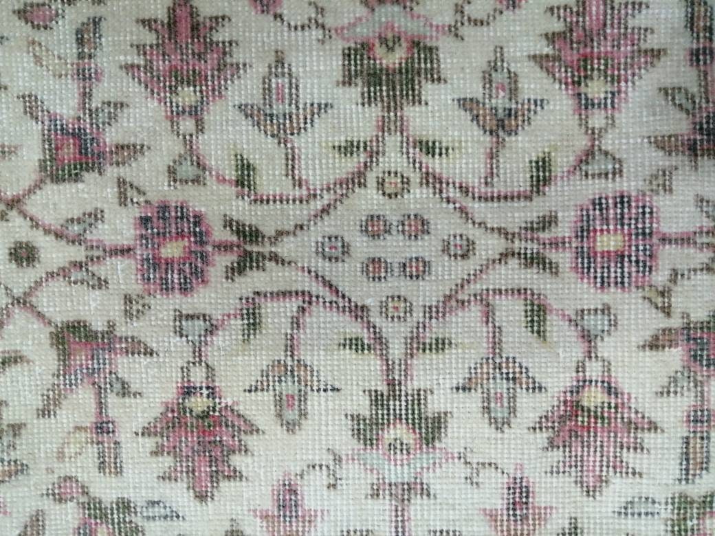 Large TURKISH Rug 4.9 x 9.7 Vintage Oushak Runner Rug Vintage Runner Rug Wool Oriental Rug Hand Made Rugs Floral Rug