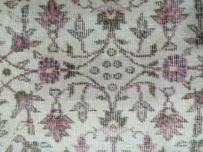 Large TURKISH Rug 4.9 x 9.7 Vintage Oushak Runner Rug Vintage Runner Rug Wool Oriental Rug Hand Made Rugs Floral Rug