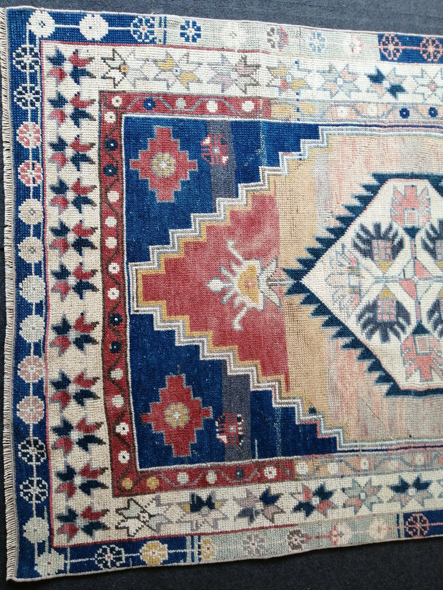 7.5 X 4 TURKISH Rug, wool Oushak Rug, Rustic Oushak Rug, Boho Rug, Vintage Turkish Rugs, Farmhouse Rug, Vintage Rug, Oushak Rug, Wool rug