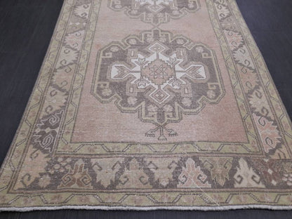 Vintage Turkish Oushak Runner Rug 4.2 x 11 Muted Vintage Runner Rug Hallway Runner Rug Kitchen Runner Rug Wool Runner Rug Wool Oushak Rug