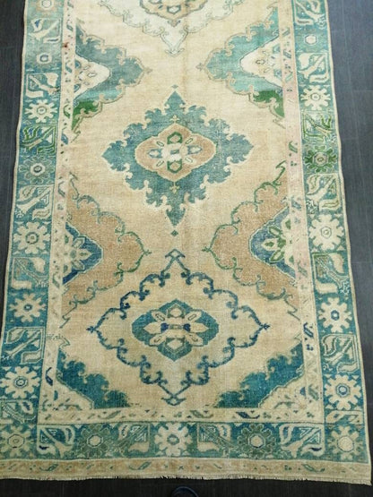 Vintage Runner Rug 4.2 x 13 Persian Runner Rug Wool Oushak Rug Oushak Runner Rug Turkish Runner Rug Kitchen Runner Rug Hallway Runner Rug