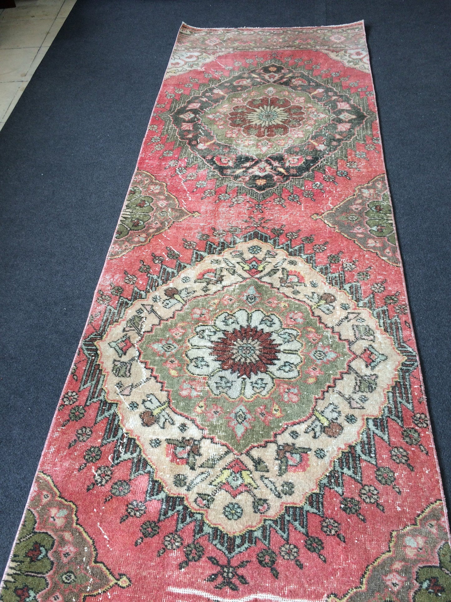 12 x 3  Oushak Runner Rug Turkish Runner Rug Vintage Runner Rug Hallway Runner Rug Kitchen Runner Rug Wool Runner Rug Wool Oushak Rugs