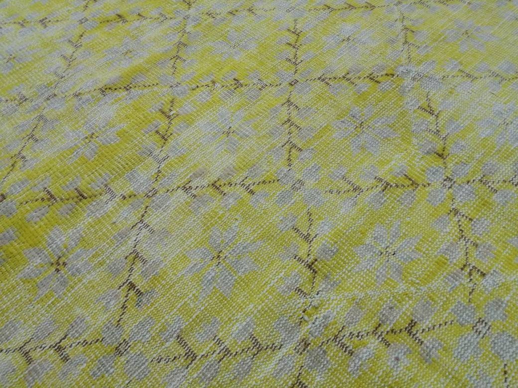 Vintage RUG TURKISH Rug 7.3 x 4.5 Oushak Rug Vintage Oushak Rug Vintage Rug Muted Boho Rug Hand Made Rug Vintage Neutral Rug