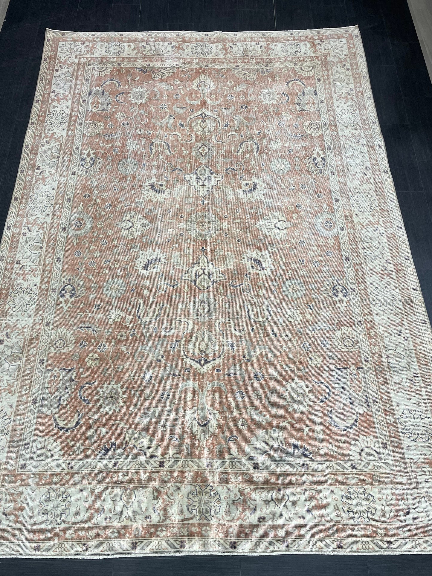 7x10 OUSHAK RUG Wool Turkish Rug Vintage Oriental Floral Rug Vintage Rug Vintage Persian Rug Wool Handmade Rug Hand Knotted Rug