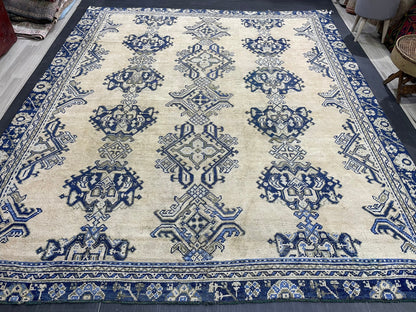 Antique Oushak RUG, Turkish 8.7 x 10.3 Rug, Hand Knotted Rug, Vintage Wool Rug, Oriental Rug Handmade Rug, Persian Rug