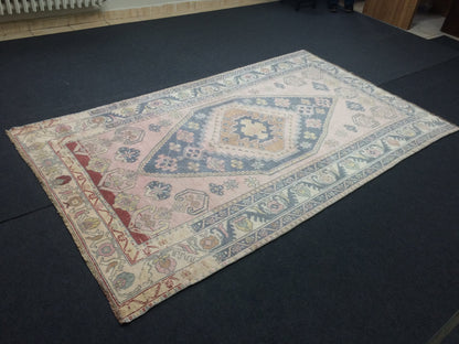 8 x 4 Vintage RUG Turkish Rug , Oushak Rug,Hand woven Rug,Weaving