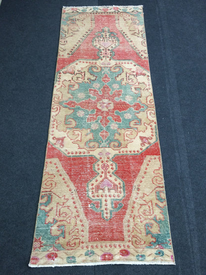 7.2 x 2.6 Turkish Runner Rug, Oushak Rug, Oushak Rugs,  Oushak Runner Rugs, Runner Rug, Vintage Runner Rug, Hand Made Rug