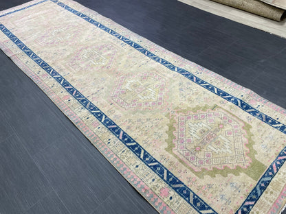 Vintage Persian Runner 3.4 x 10.6 Rug Turkish Runner Rug Handmade Runner Staircase Runner Kitchen Runner Rug Wool Runner Rug Oriental Runner