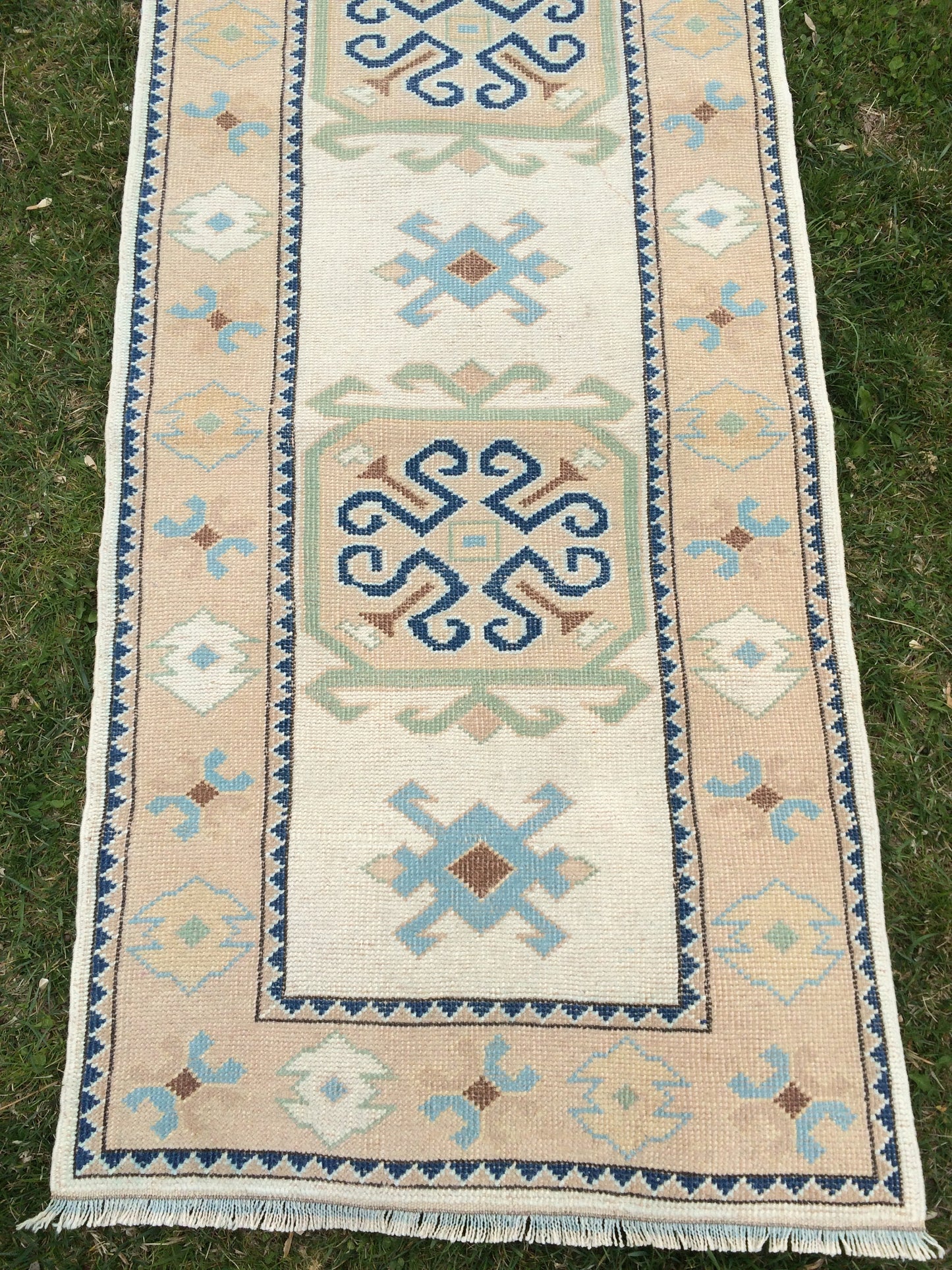 Muted Vintage Runner 3x11 Oushak RUNNER Rug, Turkish Rug, Hallway Runner Rug, Oushak Rug, Oushak Runner Rug, Wool Runner Rug, Faded Runner