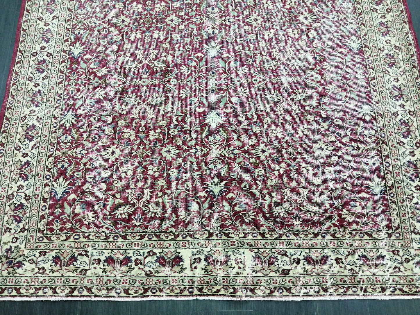 Large TURKISH Oushak Rug 6.7 x 9.7 Vintage Oushak Runner Rug Vintage Runner Rug Wool Oriental Rug Hand Made Rugs Turkish Rug