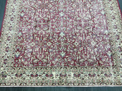 Large TURKISH Oushak Rug 6.7 x 9.7 Vintage Oushak Runner Rug Vintage Runner Rug Wool Oriental Rug Hand Made Rugs Turkish Rug