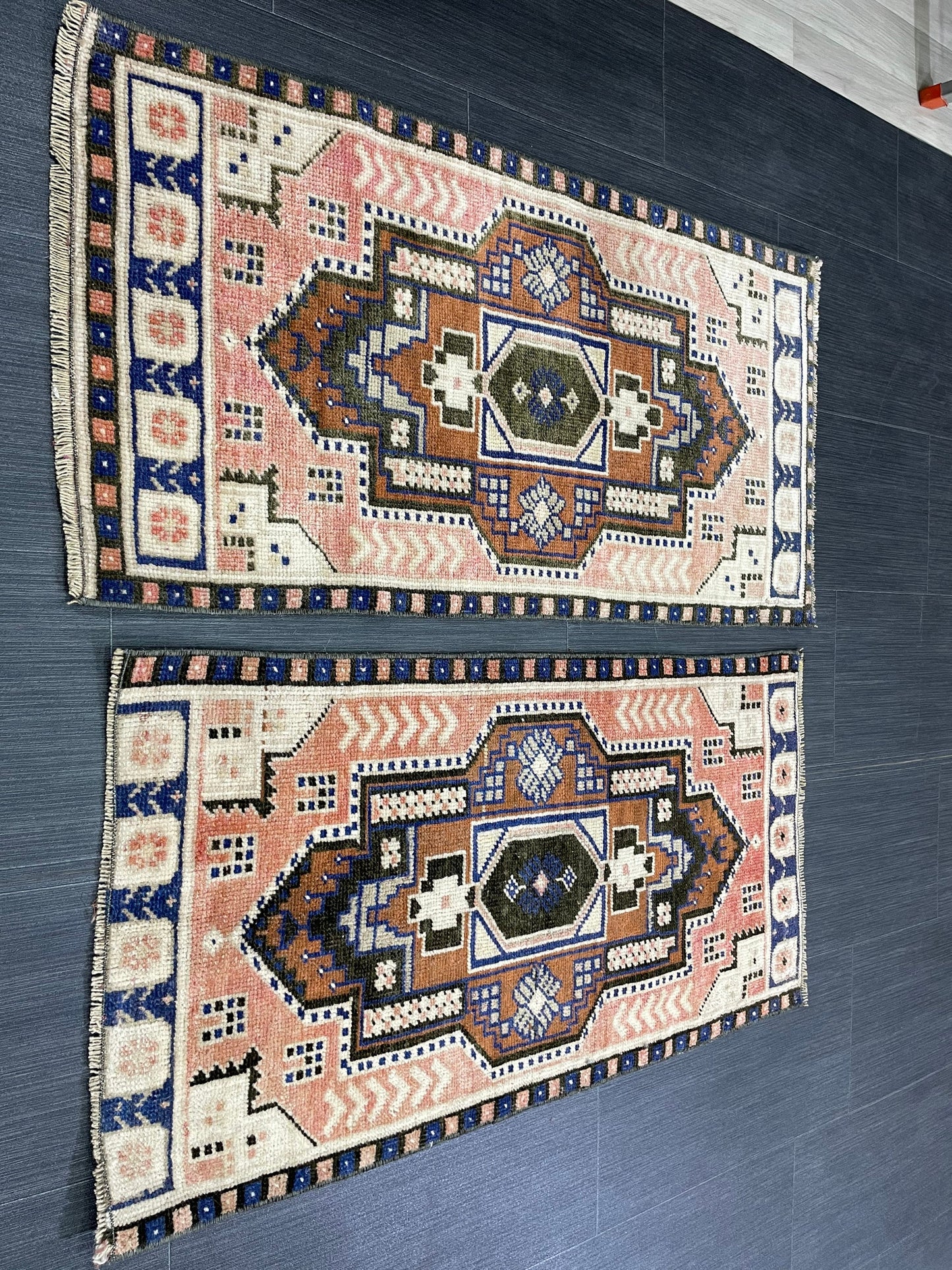 Coordinating Small Rug Turkish Rug Mini Twin Small Area Rug 1.6 x 3 Turkish Pair of Persian Hand Made Rug Matching Oriental Vintage Rug