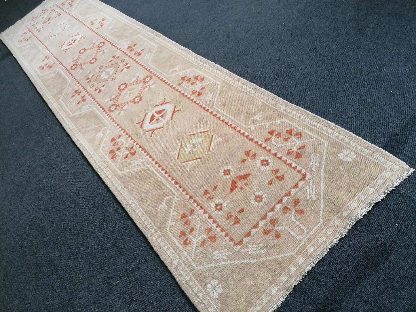 Runner rug, 10'x2'6, soft turkish runner rug, mudet vintage runner rug ,hallway runner rug, kitchen runner rug turkish oushak runner rug