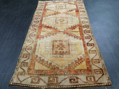 WOOL RUGS, 6 x 3.2 Vintage Rug Turkish Oushak  Rug, Hand Made Rug, Living Room Rug, Oushak Rug, Farmhouse  Rug, Oriental Rug,