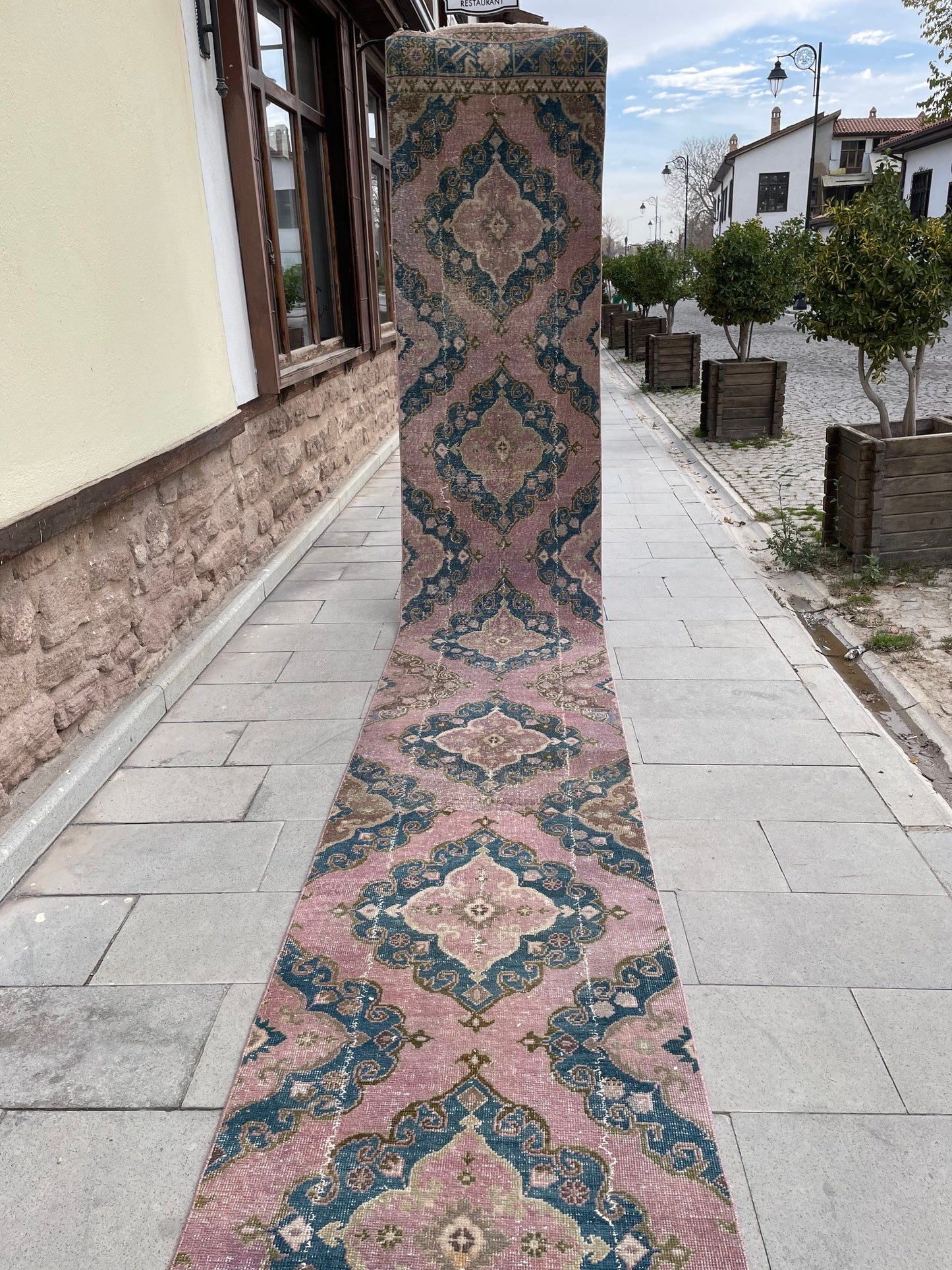 Wool Extra Long Turkish Runner Rug, Very Long Oushak Runner 2.6 x 23 ft Rug, Vintage Runner Rug, XL Oriental Runner Rug Staircase Runner rug