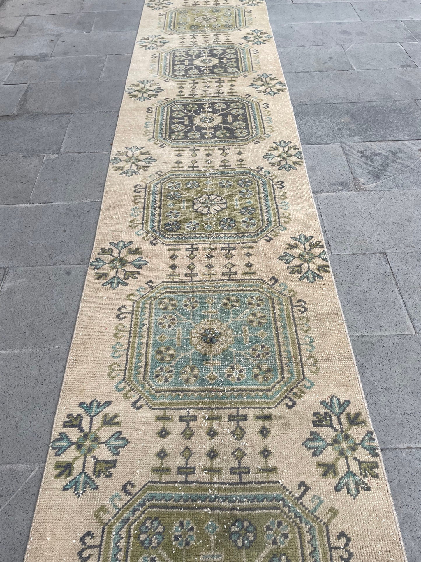 Muted Extra Long Turkish Runner Vintage 2.5 x 20.2 Stairs Runner Rug Vintage Runner XL Oriental Runner Staircase Handmade Runner Rug