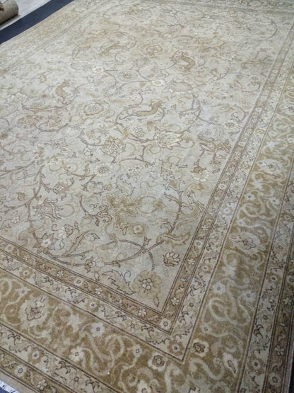 8.6 x 12 Large Persian RUG Oriental Rug Vintage Oushak Runner Rug 8 x 12 Rug Wool Turkish Rug Hand Made Rug 9x12 Brown Vintage Persian Rug