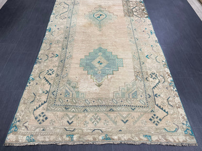 Muted Handmade Runner 4.5 x 11.6 Runner Turkish Runner Rug Faded Vintage Runner Rug Hallway Runner  Neutral Kitchen Runner Rug Wool Runner