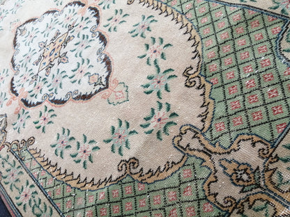 3.7 x 6.9 Turkish Rug, Oushak Rug, Rustic Oushak Rug, Wool Muted Oushak Rug, Oriental Rugs, Farmhouse Rug, Vintage Rug, Hand Made Rug