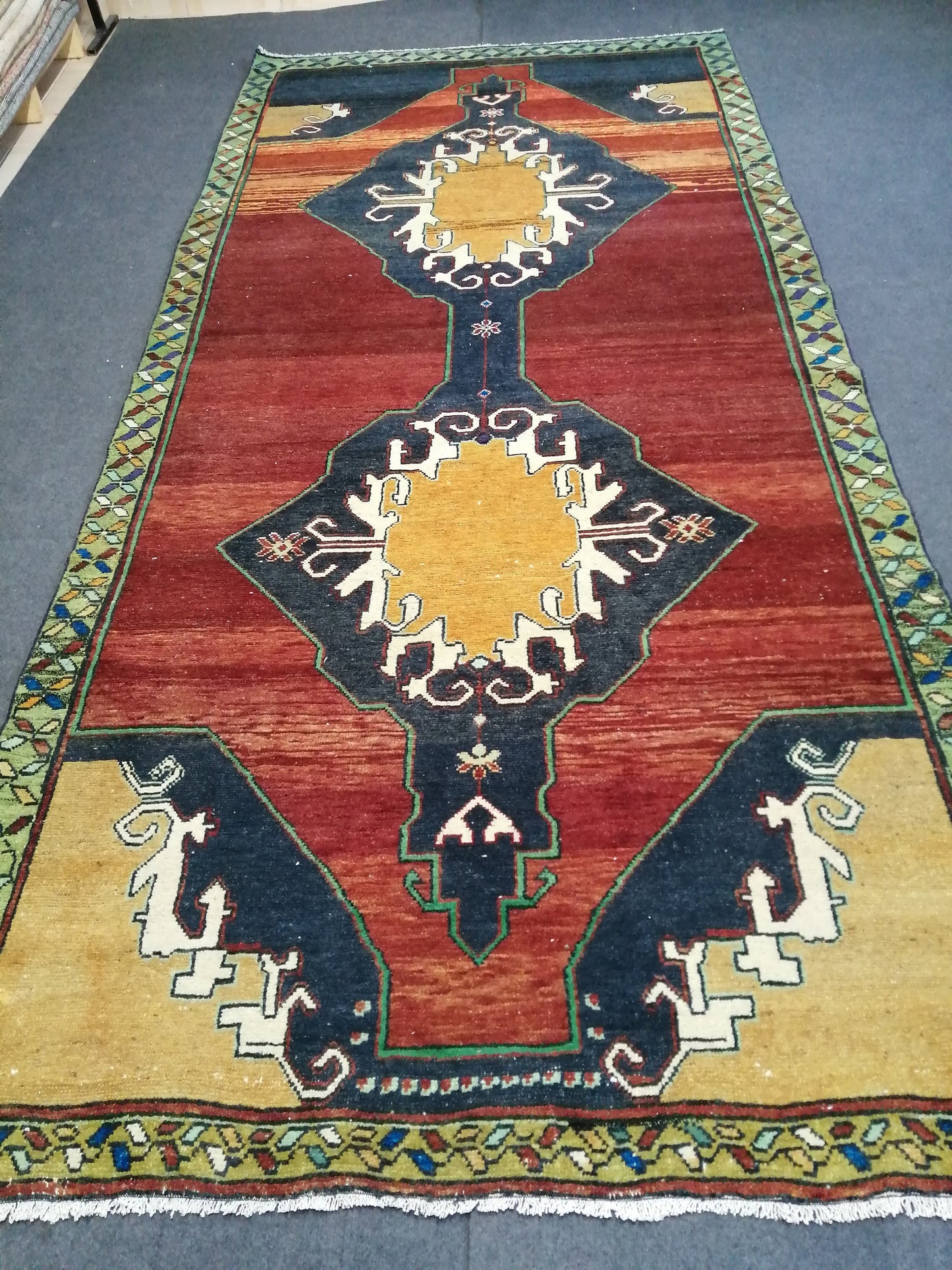 10.7 X 5 Rugs, Hand Made Rug, Oushak Rug, Rustic Rug, Bohemian Rug, Rug Runner, Turkish Rug, Farmhouse Rug, Vintage Rug, Wool rug