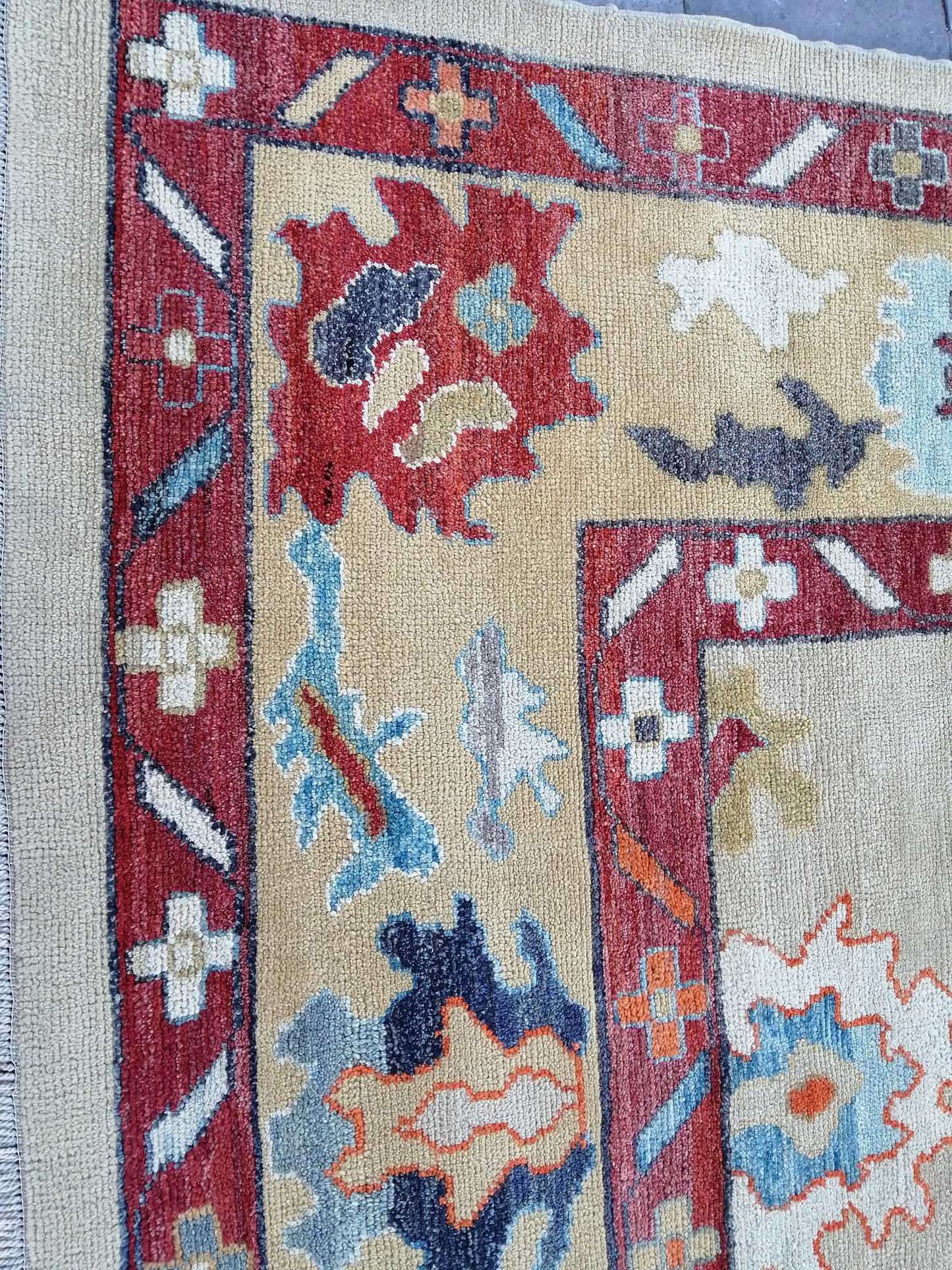 12 x 9 OUSHAK RUG, TURKISH Oushak Rug, Vintage Oushak  Rug, Rug, Wool Oushak Rug Hand Made Rugs, Made In Turkey 9x12 Oushak Rug